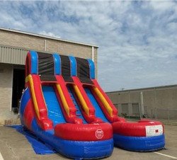 17ft Dual Lane Red and Blue Waterslide (Wet or Dry)