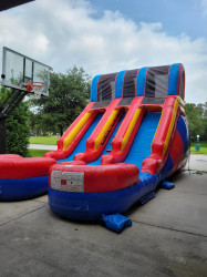 Dual Lane Red and Blue Waterslide (Wet or Dry)